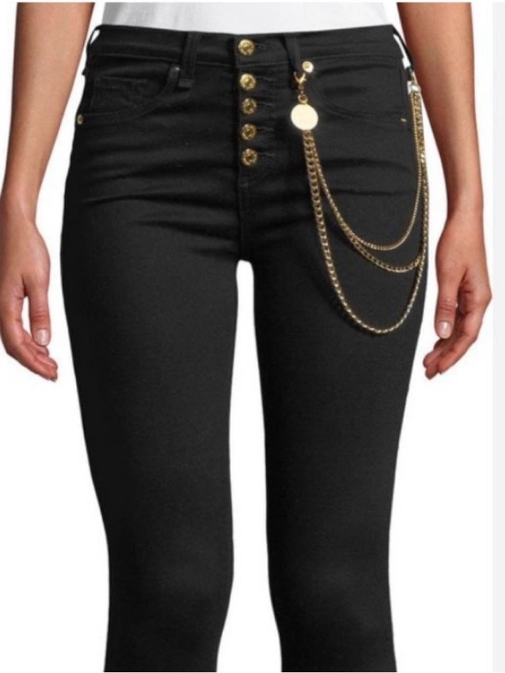 Veronica Beard Debbie embellished button butterfly stretch jeans 24 - Picture 2 of 9